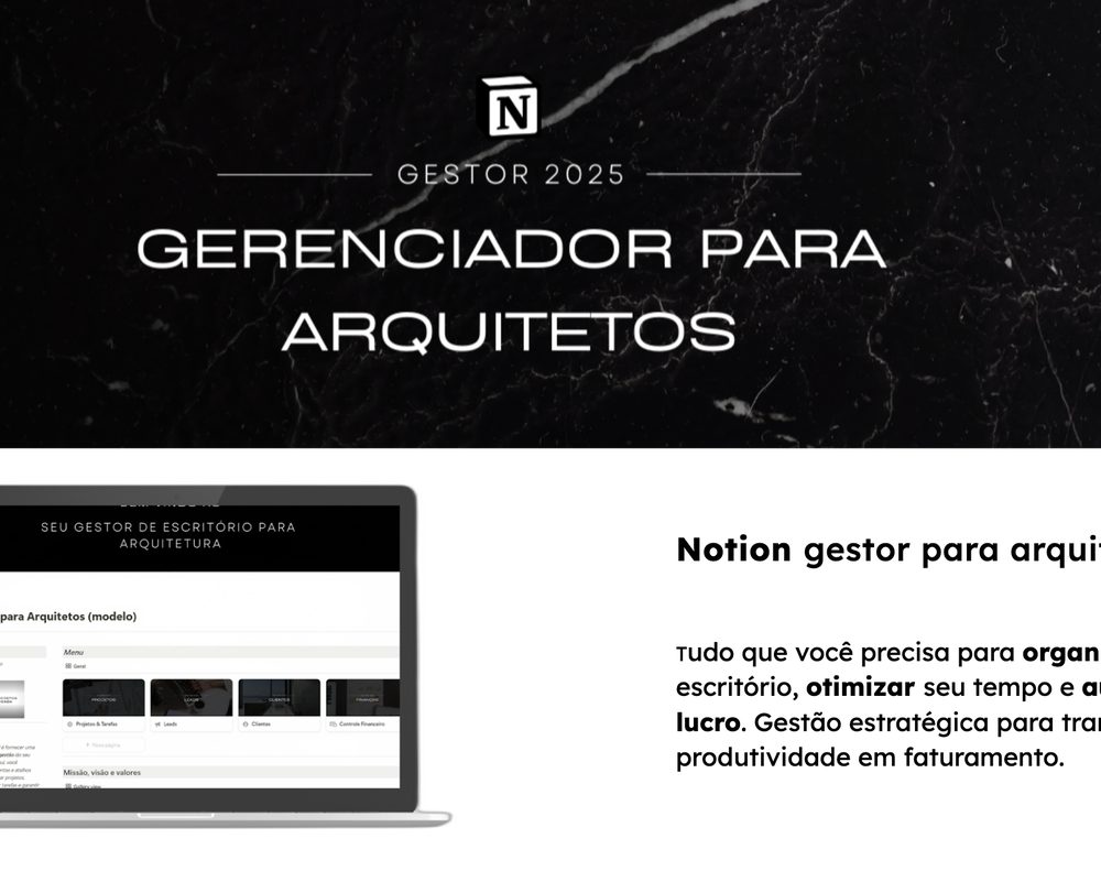 Template Notion Gestor para Arquitetos